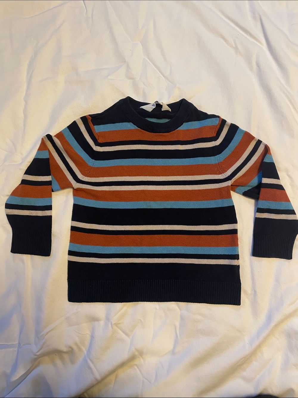 H&M Navy, Rust, Light Blue and Cream Striped Kids Sweater